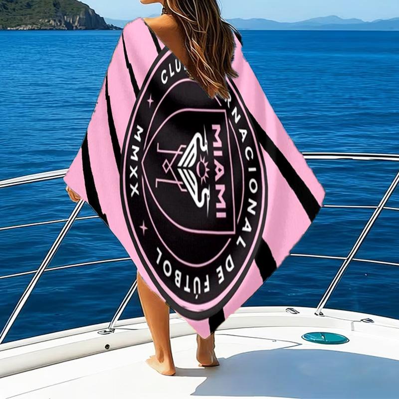 Inter Mi-ami Fc Emblem Printed Beach Towel, Super Soft Microfiber, Perfect Gift Birthday, for Pool, Beach, Travel, for family and friends