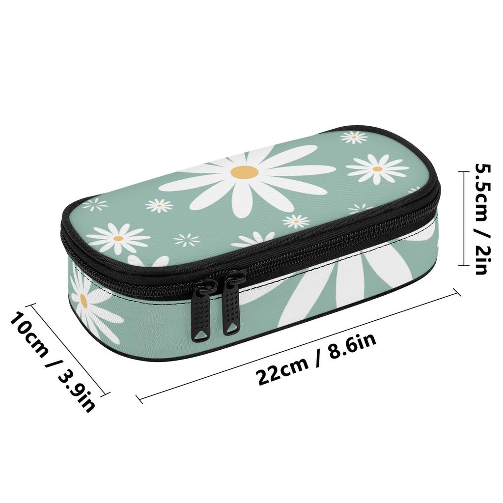 School Pencil Case 300D Polyester Large Capacity Smooth Zipper with Mesh Pocket Removable Divider and Pen Slots for Students