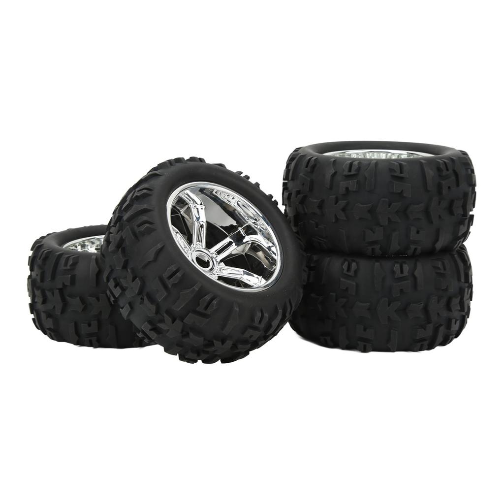 4PCS RC Rubber Tires Strong Cushioning Wear Resistant Replacement Rubber Tires for Traxxas Maxx