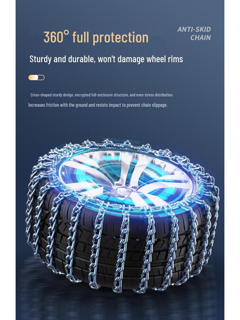 Compatible with BYD F3, S6, S7, Han, Song PLUS, Qin PRO, Tang DMI, Yuan Car - Tire Anti-skid Iron Chain.