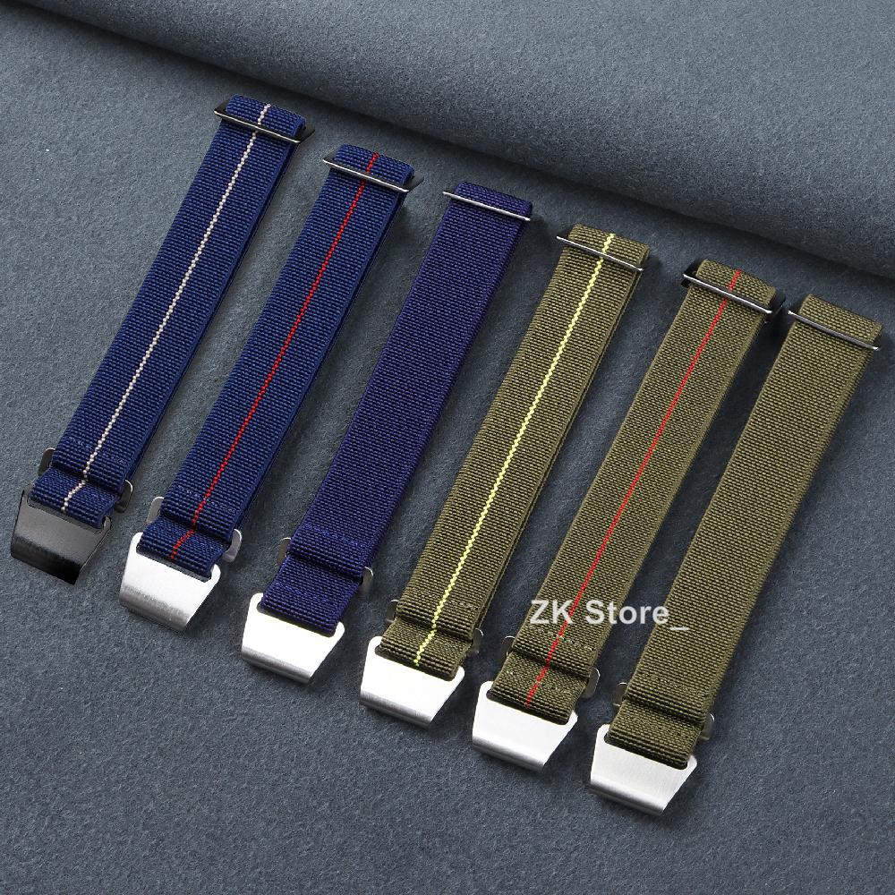 Nylon Braided Watch Band Elastic Nylon Strap French Troops Parachute Bag Universal Wristbelt Men Women Sport Bracelet 18 20 22mm