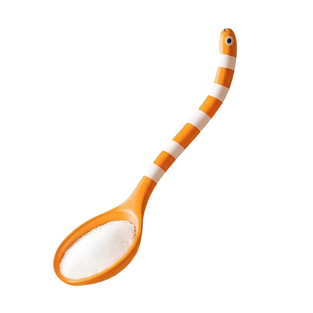 

1/2Pcs Garden Eel Spoon Lifelike Orange Striped Spotted Eel Design Food Service Spoon Playful Tea Accessory
