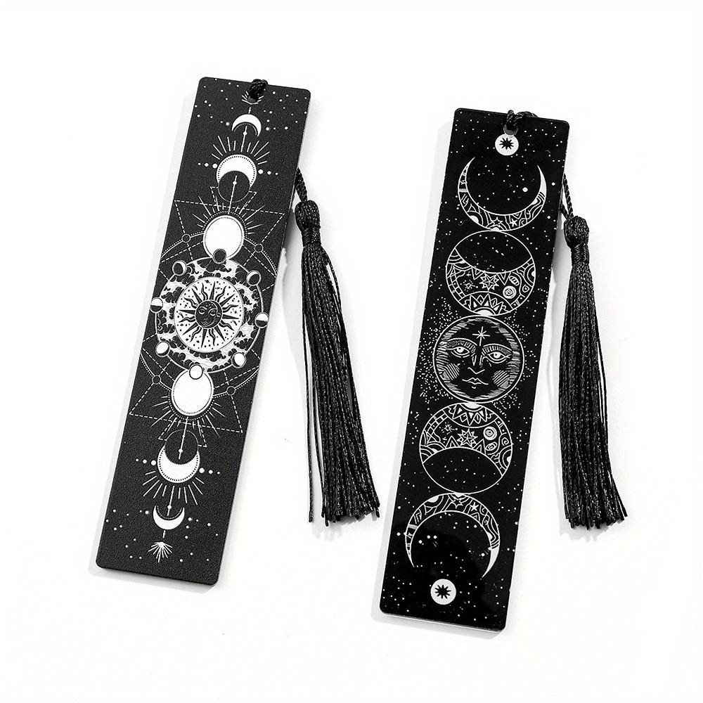 1PC Segnalibro serie in bianco e nero in stile scuro: segnalibro in acrilico con ciondolo, regalo di compleanno e Natale per gli amanti dei libri