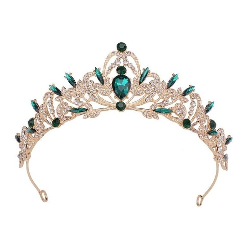 Trendy Rhinestone Queen Princess Crown Alloy Luxurious Bride's Crown Baroque Hair Accessories Crystal Tiara Wedding Party