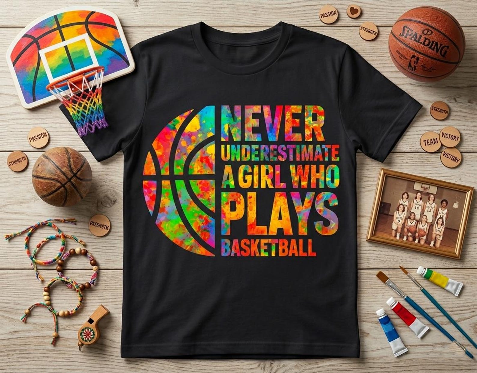 Girl Plays Basketball Shirt, Empowering Athlete Graphic Tee 2XL