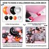 Halloween Latex Balloon Arch Set, Ghost Day Flag Banner Scene Arrangement Aluminum Foil Balloon