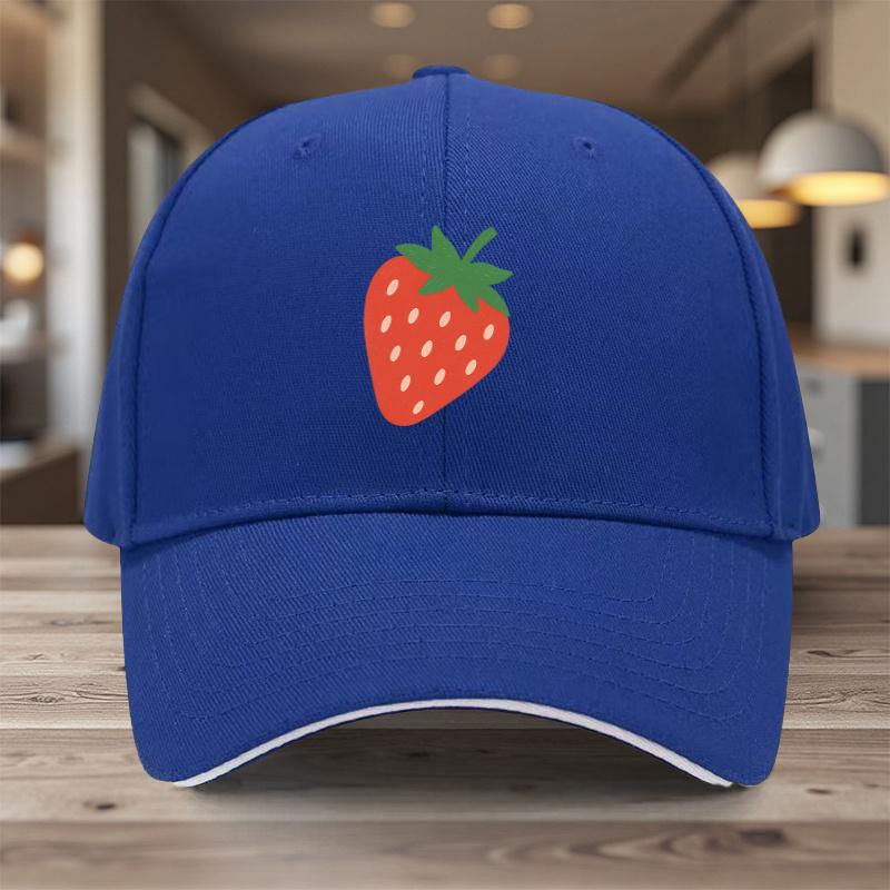 Strawberry Graphic Baseball Cap Unisex Polyester Adjustable Sport Outdoor Sun Shade Trendy