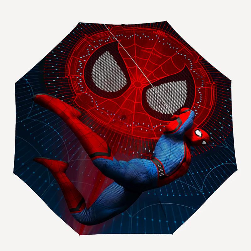 

1PC SpiderMan Homecoming Automatic Folding Umbrella - Compact 8-Rib Design, Durable Plastic & Iron, Daily Use F010628