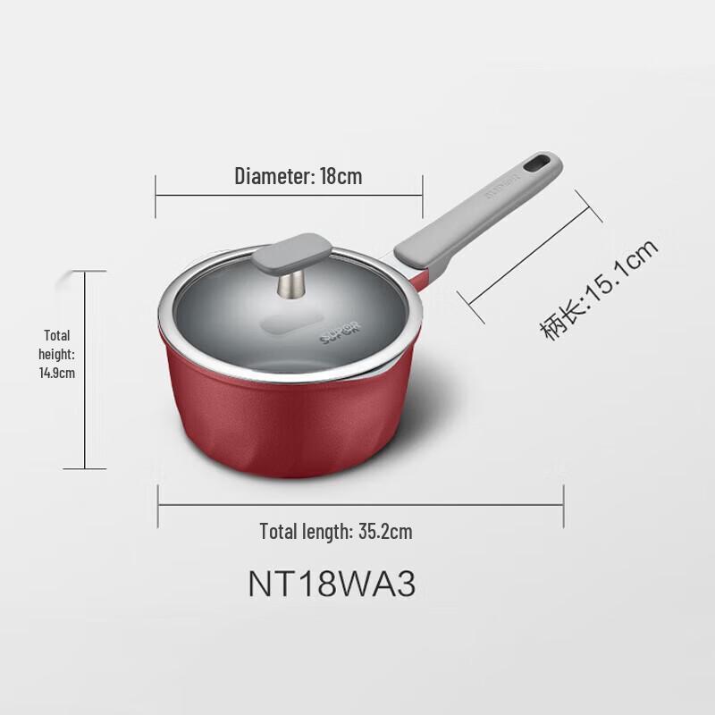 Supor Kristallgjutjärn Hälsosam Mjölkkastrull