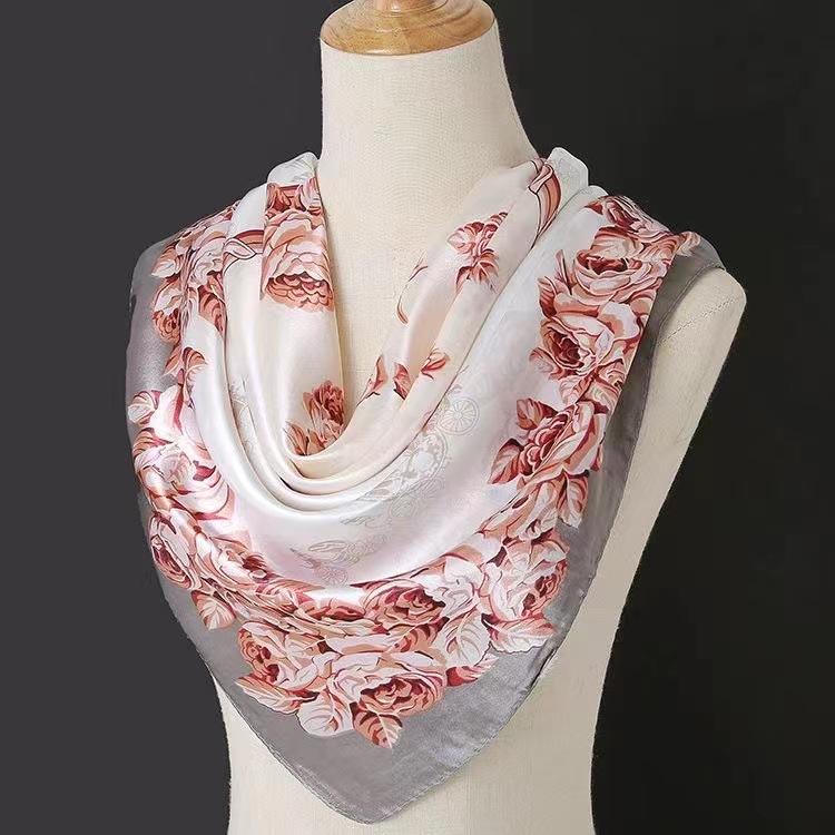 Large Silk Square Scarf for Women - Spring and Autumn All-Match Accessory