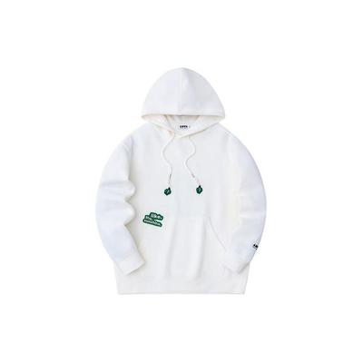 Anta Série Estilo de Vida Moletom Canguru com Capuz e Letras Solto Casual Moletom Unissex Marfim 172428703-2