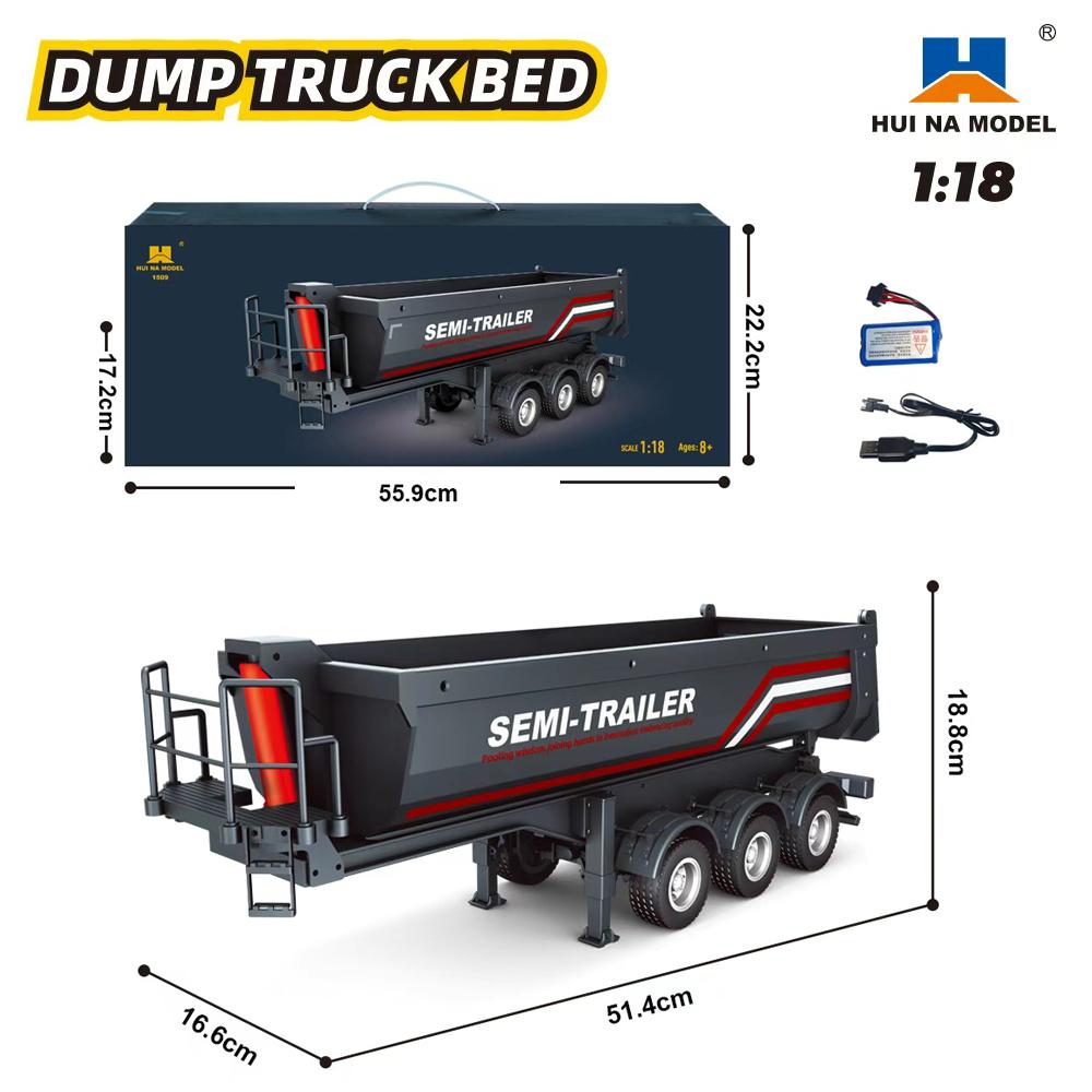 HUINA 1/18 19CH RC Truck 1501 770S Scania Alloy Tractor 2.4G Remote Control Engineering Trailer Truck with Light and Sound Toys