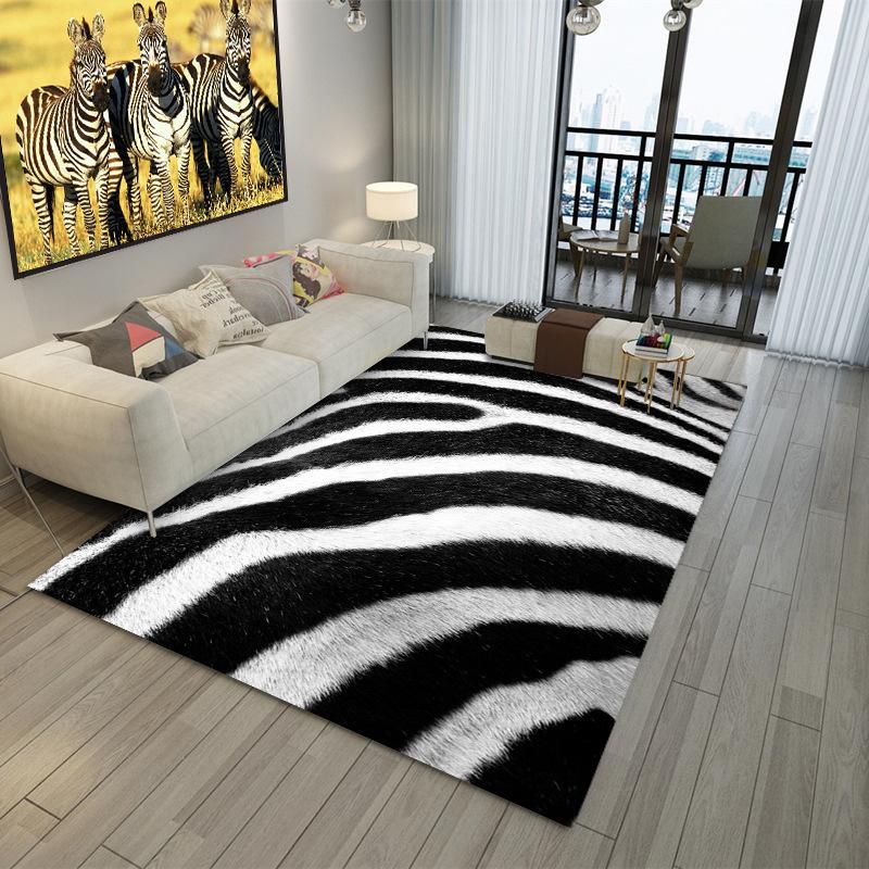 Imitation Fur Pattern Carpet 3D Printing Animals Bedroom Full of Tea Table Blanket Simple Bedside Carpet Customized Floor Mat