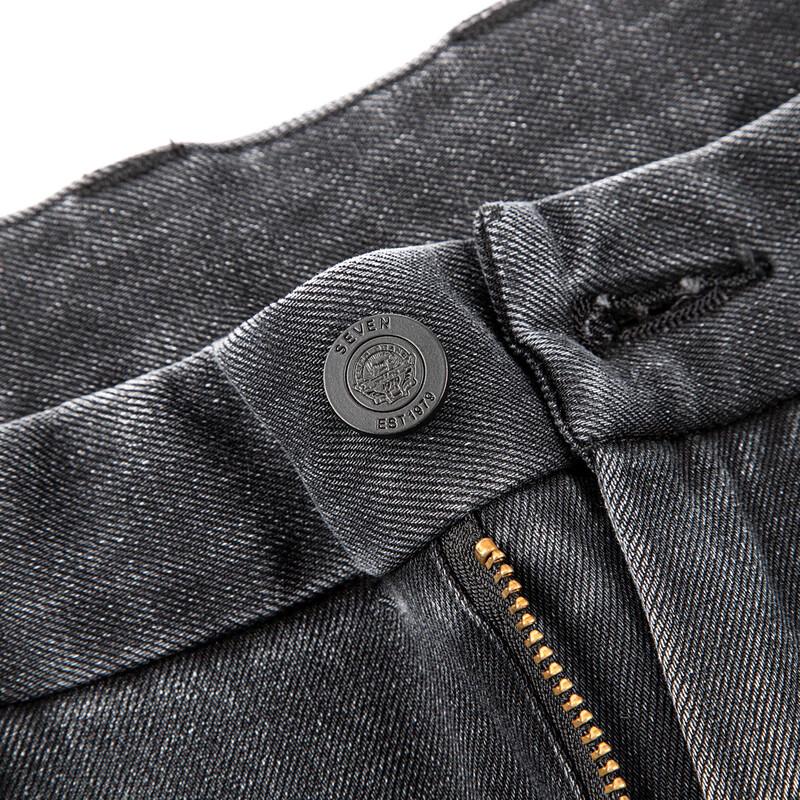 Qipai Men's Relaxed Fit Straight-Leg Ankle Jeans