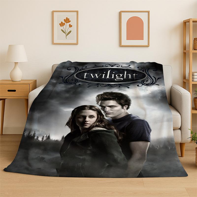 Classic Twilight Saga Edward Bella Flannel Blanket Soft Warm Throw Blanket for Bedroom Living Room Bed Travel Camping Picnic
