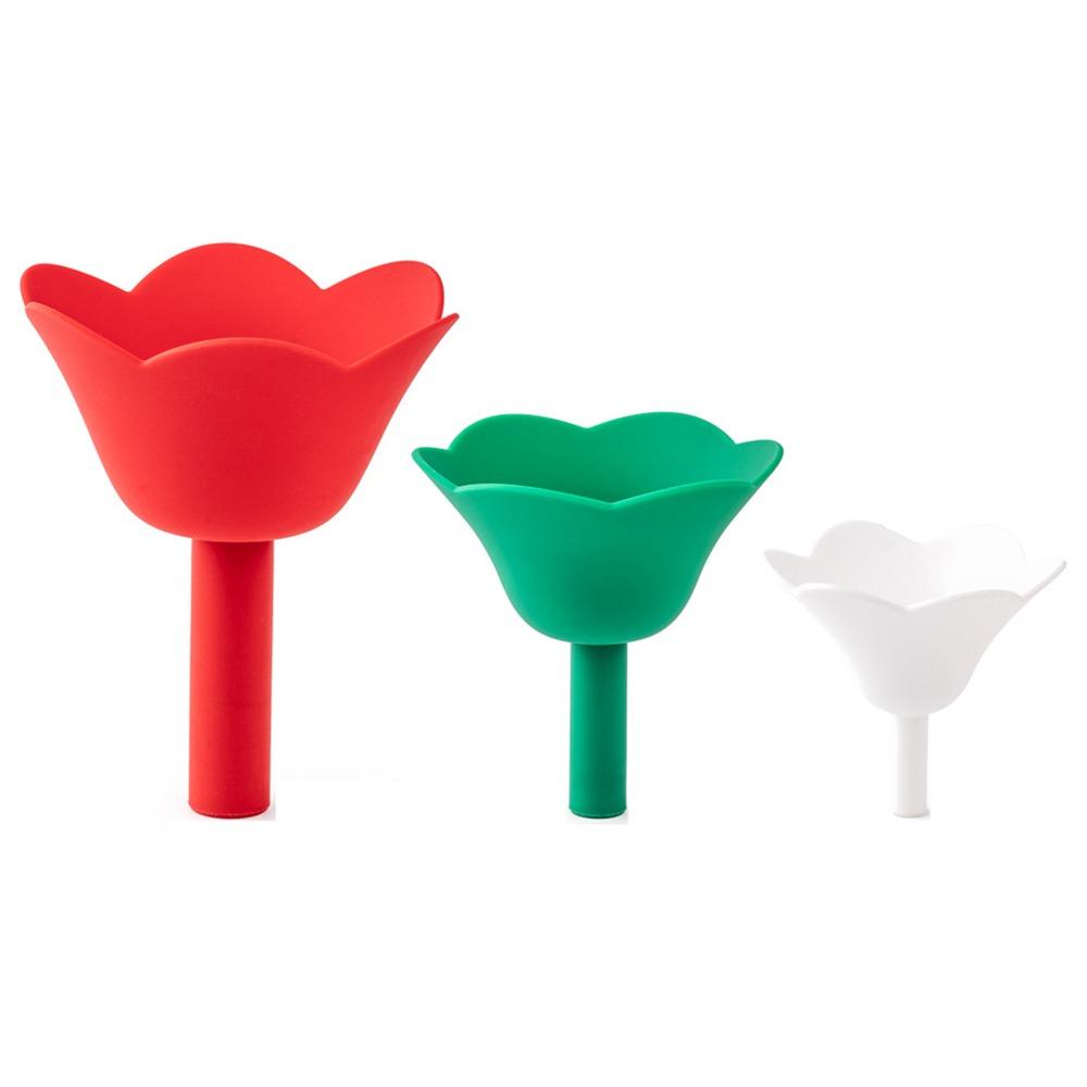 3Pcs/Set 8/10/12cm Liquid Dispensing Funnel Creative Wine Funnel Flower Shaped Funnel  Condiments