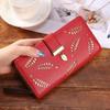 Women's Wallet Hollow Leaf Wallet Wallet Two Fold Zipper Long Card Bag Clutch