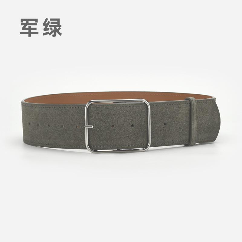 

Доступний новий ретро-чохол Four Seasons Жіночий матовий замшевий шкіряний ремінь зі шкіряним декором і пальто-сукня. 105cm