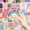 50PCS Anxiety Quote Cartoon Graffiti Stickers, English Anxiety-Themed Phrases Decorative Stickers