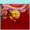 Stunning Gold-plated Peony Ring For Women Featuring Adjustable Size And Sweet Floral Design