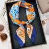 1116 New Korean Version Versatile Printed Decorative Silk Scarf Chinese Style Temperament Elegant Ribbon Tie Hair Tie Bag Small Scarf