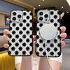 Ins Wind Minimalist Black Flower Mobile Phone Case Apple 17/16promax Anti-drop Transparent Magnetic Mobile Phone Case iPhone15