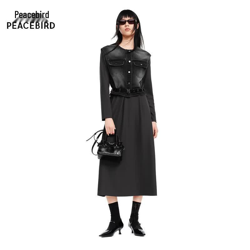 Peacebird Women s Workwear A-Line Long Dress S