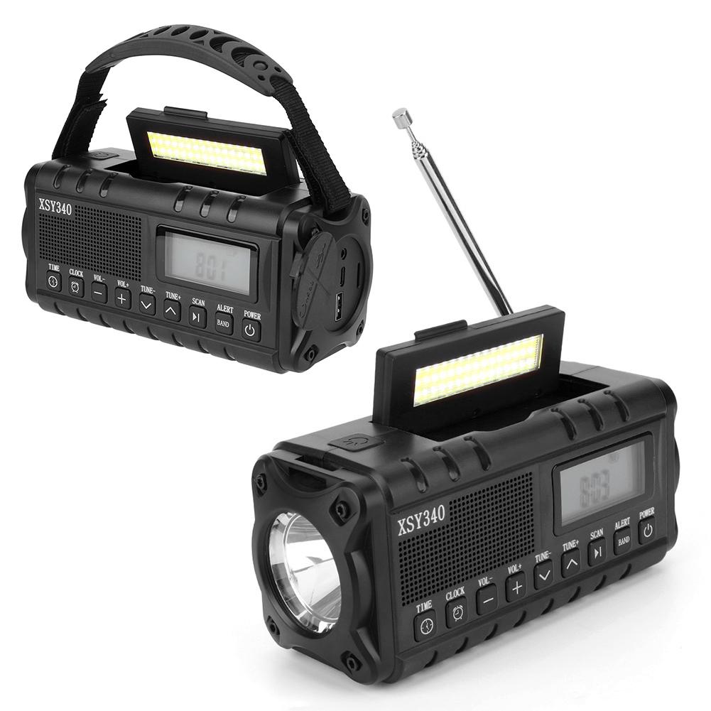 10000mAh Emergency Hand Crank Radio 4 Ways Powered Portable Emergency Radio Reading Lamp Headphone Jack SOS for Outdoor Survival