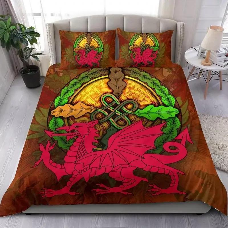 Dragon Printed Duvet Cover King Queen Western Magic Dragon Bedding Set Polyester Quilt Cover for Teen Adults