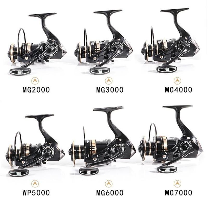 Mavllos MG Naviják s rotujícím rotorem Rychlost 5.2:1 Hladký Dlouhý Nához Heavy Duty pro Velké Ryby CNC Kovové Tělo Dvojitá Ložiska Rybářský Naviják