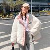 2025 Winter New Down Cotton Jacket Women's Plush Korean Padded Jacket Double-sided Student Cotton Jacket Loose Thickened Jacket