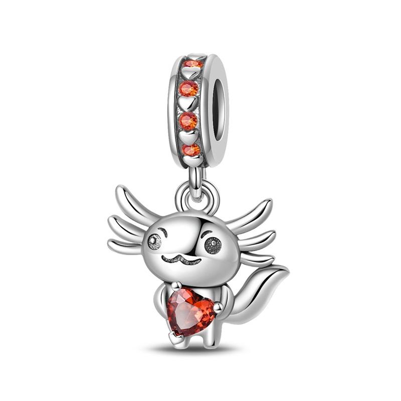 Heißer Verkauf 925 Sterlingsilber Kupfer Bunt & Schwarz Kleiner Drache Anhänger Charm Passt Armband Reizende Zirkonia Accessoires Geschenke