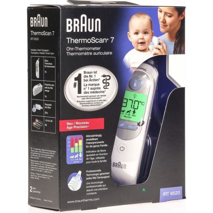 Braun ThermoScan 7, LED, 34 - 42,2 °C, 93,2 - 108 °F