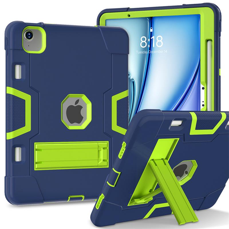 iPad 10th Gen 2022 Silicone Case with Stand, Drop-proof, Color Block Design, Full Coverage for iPad A16 11th Gen