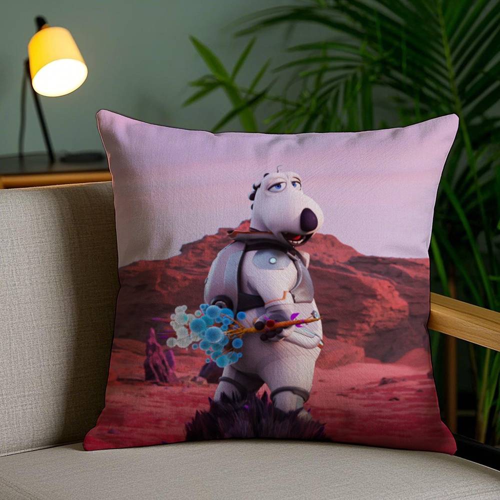 Cute B-Backkom Pillow Case Home Dorm Chair Back Short Plush Double-sided Printing Office Nap Time Cushion Cover