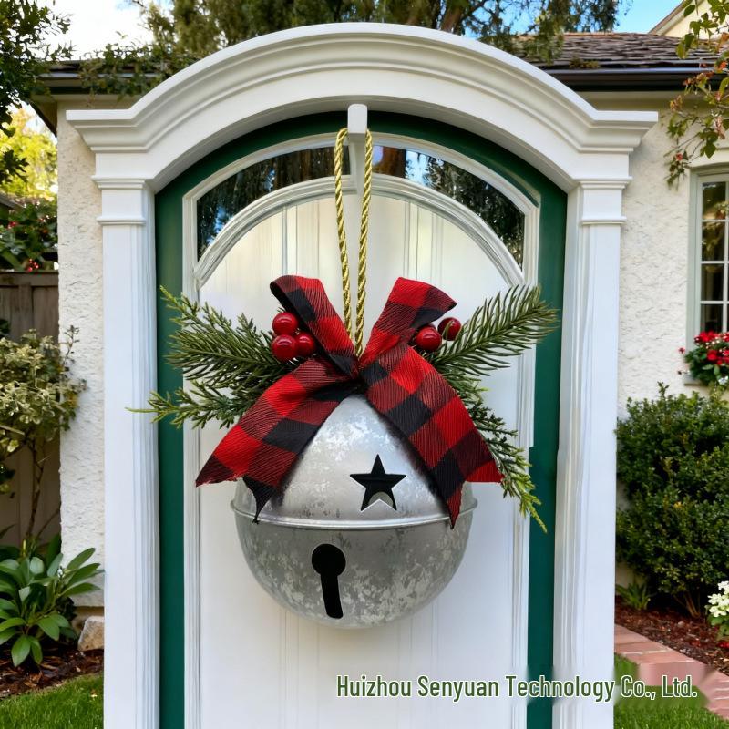 Sino de Natal de Metal para Porta - Decoração Festiva de Feriado