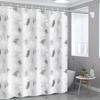 180X180Cm Waterproof  Peva Shower Curtain Leaf Pattern Bath Curtain With Hooks Home Bathroom Decor