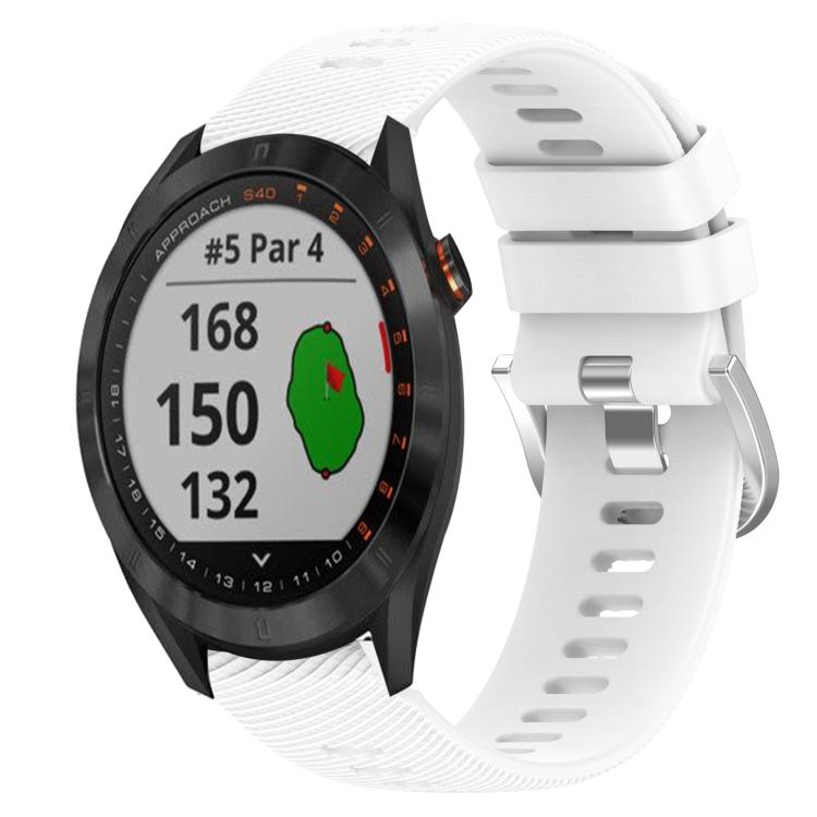 

For Garmin Approach S40 20mm Solid Color Soft Silicone Watch Band For Garmin Approach S40 белый