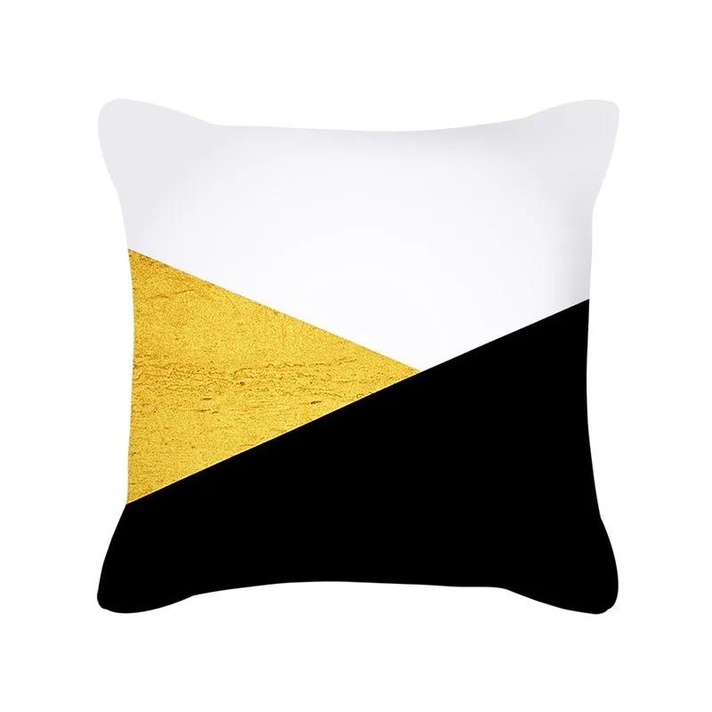 Yellow Pattern Home Decoration Cushion Cover Nordic Style Home Sofa Cushion Cover Black and Gray Striped Plaid Pillow Cover