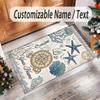 Mermaid Theme Crystal Velvet Floor Rug Personalized Custom Name Text Warm Carpet Home Decoration
