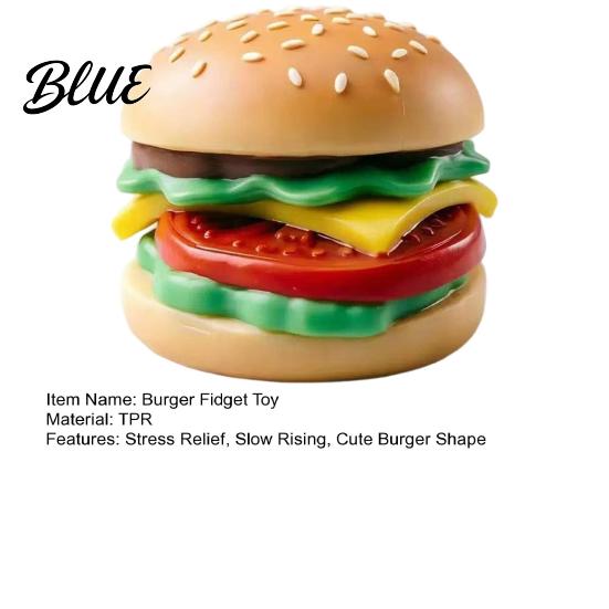 Fun Burger Hamburger Squeeze Toy Food Shape Slow Rising Fidget Realistic Handheld Squeezing Toys Soft Stress Relief Sensory Toy for Anxiety Gadgets