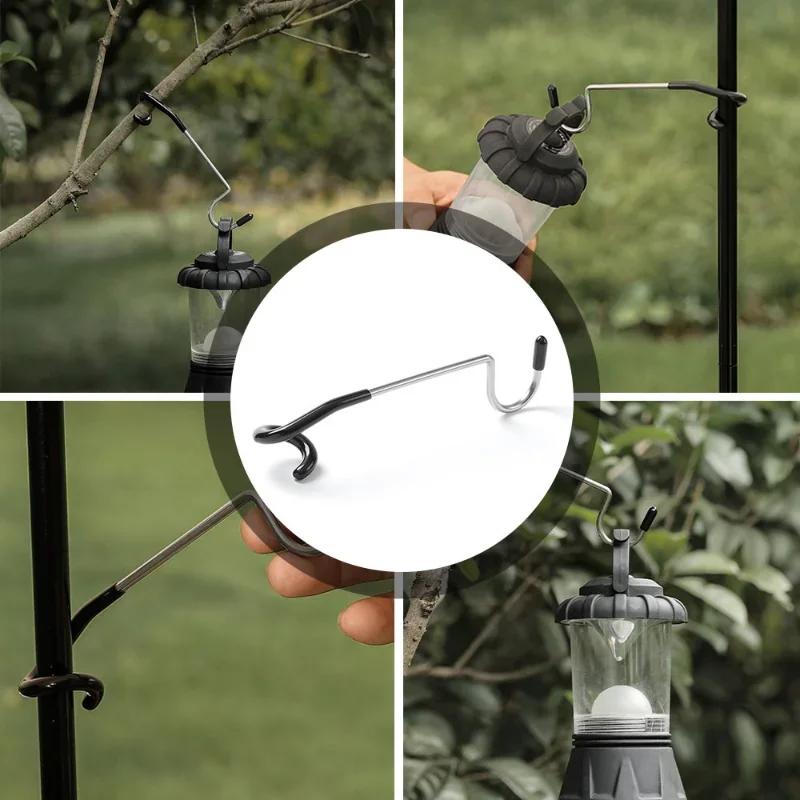 2Pcs Heavy Duty Camping Pole Hook Adjustable Position Easy Setup For Outdoor Camping Hiking Picnic Trips