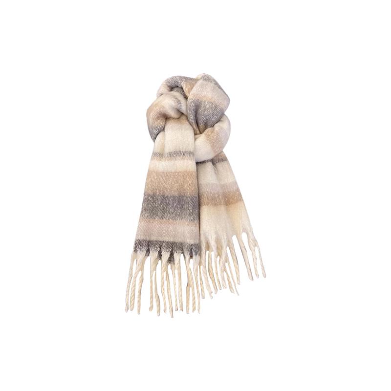 Winter Imitation Cashmere Scarf For Women Maillard High-End Korean Style Warm Retro Versatile Thick Shawl