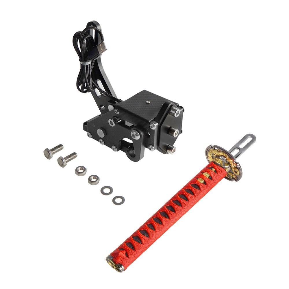 15CM/26CM Katana Handbrake Samurai Sword Handbrake For USB G25/27/29 T300 T500 PC SIM Racing Games Black&Red without Clamp