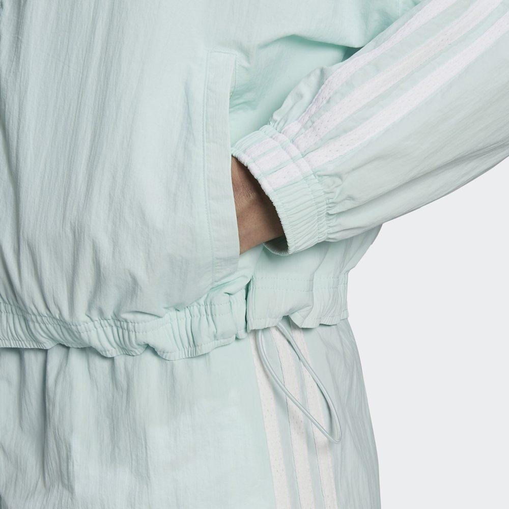 adidas Women's Essentials Repeat Logo Loose Fit Windbreaker Green HC9158