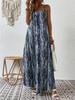 Spring Summer Women Fashion European American Style Printed Suspender Dress