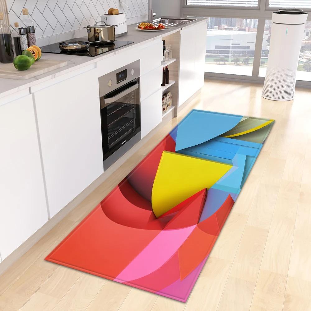Creative Colorful Geometric Pattern Home Kitchen Floor Mat Door Front Decoration Floor Mat