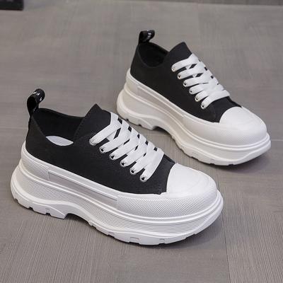 Canvas Shoes Women's New Summer Women's Shoes Versatile Thick-soled Muffin Popular Sports and Leisure White Shoes