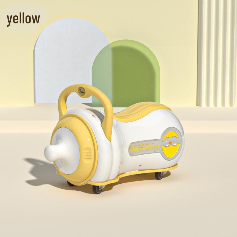 Musical Peanut Car Baby Walker: Four-Wheel Scooter with Silent, Universal Wheels and Anti-Rollover Slider
