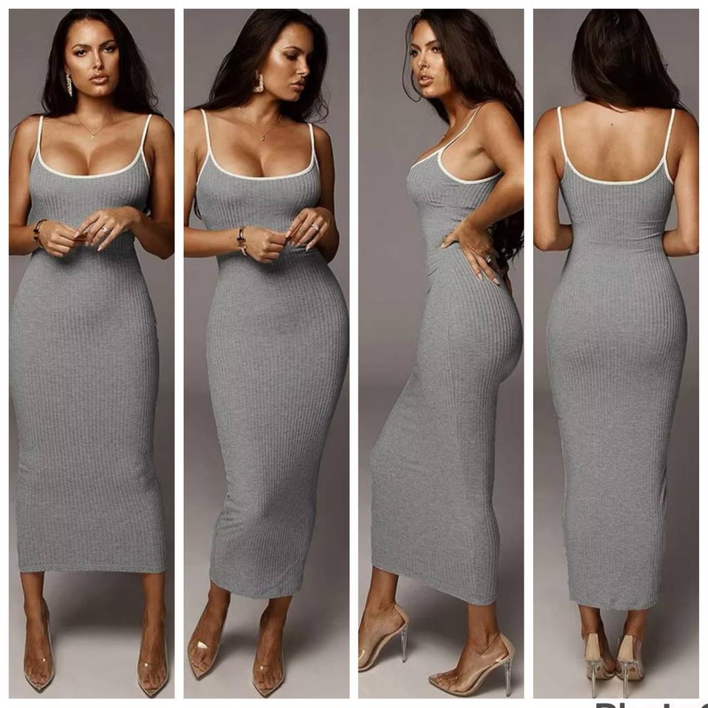 Sexy Skinny Slim Knit Long Dress Spaghetti Strap  Backless Sleeveless Maxi Women Partywear Clubwear Lady Bodycon Elegant Pullover Camisole